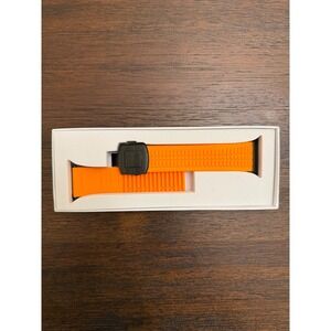 Redefine Orange Silicone Smartwatch Strap Textured Rubber Band Black Buckle